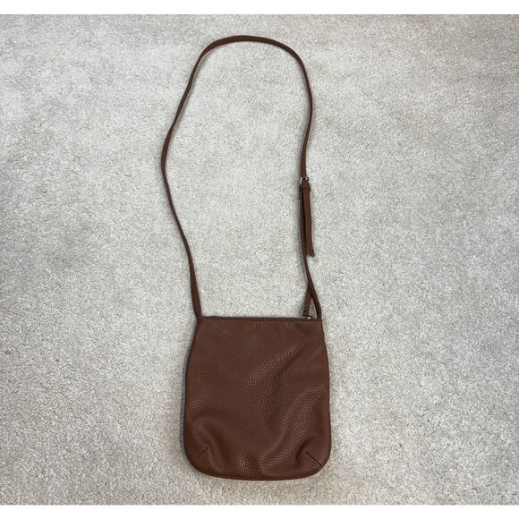 Kenneth Cole Reaction Brown Faux Leather Pebble Crossbody Bag - Picture 4 of 7
